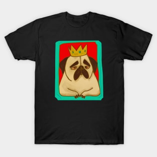 Sad Mops King Dog Lover Retro T-Shirt